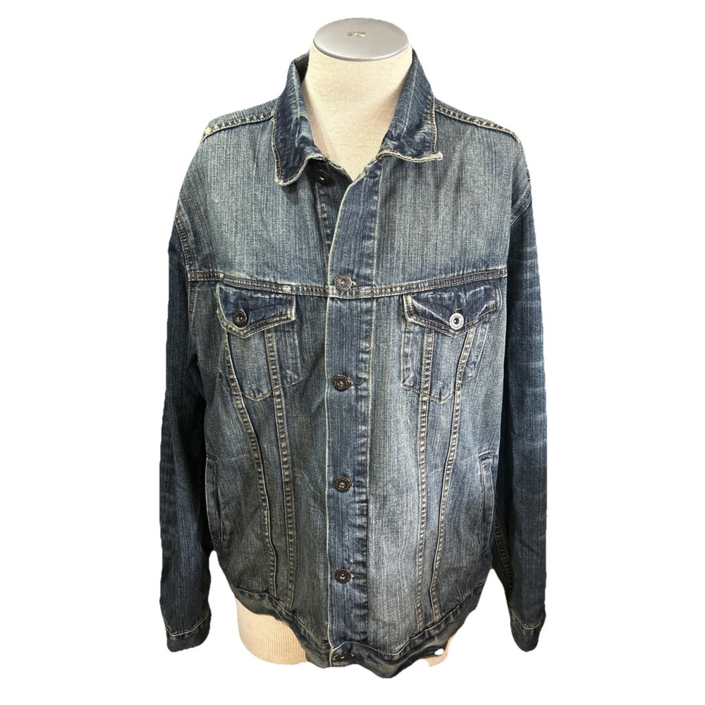 Red Camel Mens Denim Jacket 2XL Trucker Blue